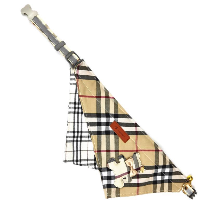 Cute Plaid Pet Bandana – Soft Cotton Saliva Towel for Dogs & Cats