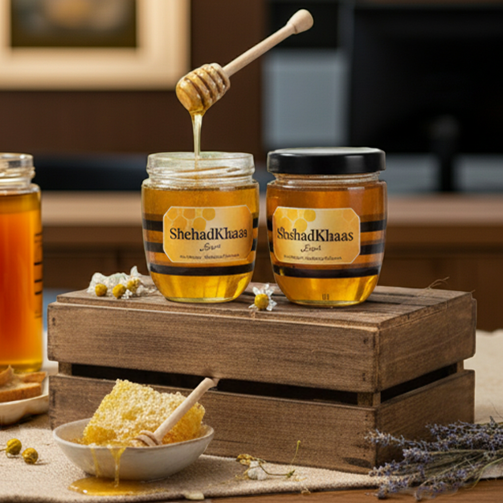 ShehadKhaas – 100% Pure Organic Desi Bee Honey | Premium Export Quality Khalis Shehed (Bari Makhii / Big Bee)