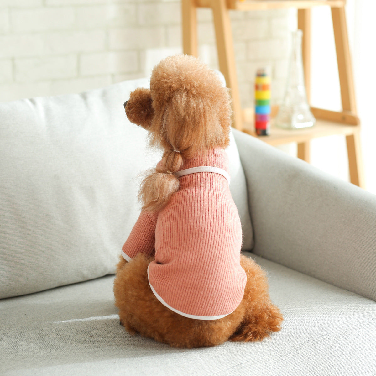 Warm Fleece Pet Sweater – Fashionable Doll Collar Outfit for Dogs & Cats